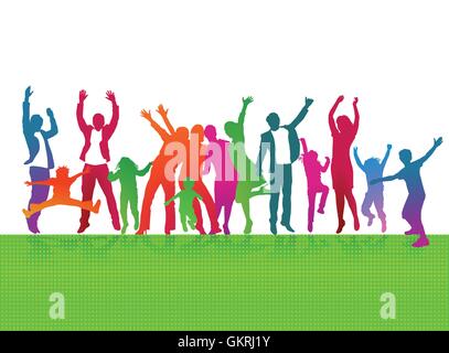 parents and children are happy Stock Vector