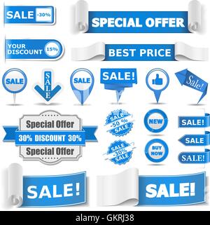 Blue Sale Banners Stock Vector