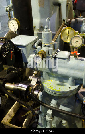 Valves, pipes and gauges, Pupu Hydro Power Scheme, Takaka, Tasman District, South Island, New Zealand Stock Photo