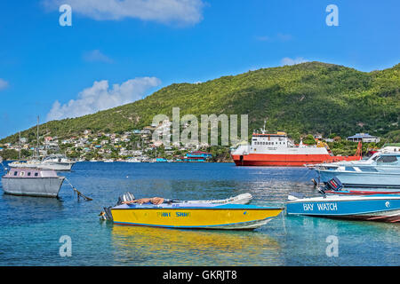 Boats In The Bay Port Elizabeth Grenadines St Vincent West Indies Stock Photo