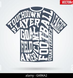 Sports symbol shirt of American football with typography Stock Vector