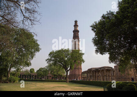 Qutub Minar Tower, Delhi India Stock Photo