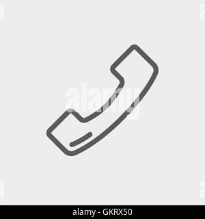 Telephone receiver thin line icon Stock Vector