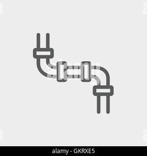 Water pipeline thin line icon Stock Vector