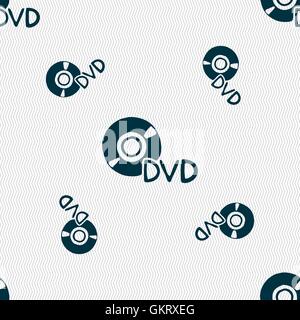 dvd icon sign. Seamless pattern with geometric texture. Vector Stock Vector