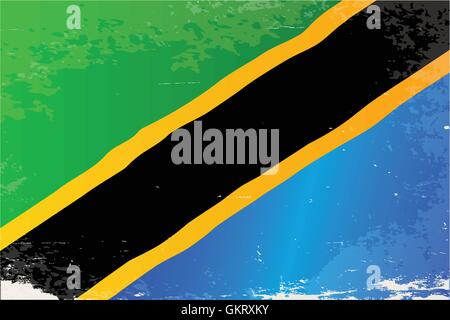 Tanzania Grunge Flag Stock Vector