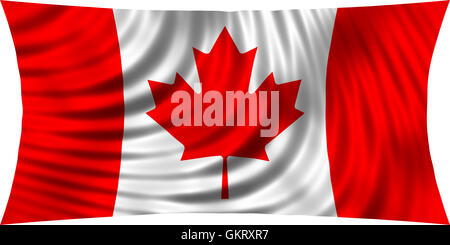 Flag of Canada waving in wind isolated on white background. Canadian national flag. Patriotic symbolic design. 3d rendered Stock Photo