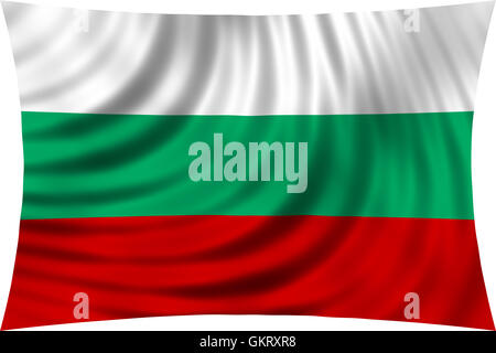 Flag of Bulgaria waving in wind isolated on white background. Bulgarian national flag. Patriotic symbolic design. 3d rendered Stock Photo