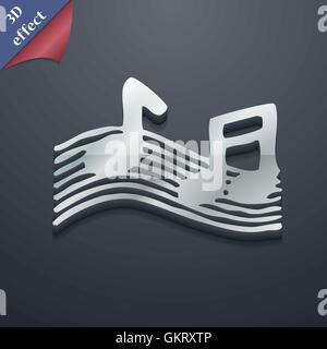 musical note, music, ringtone icon symbol. 3D style. Trendy, modern design with space for your text Vector Stock Vector
