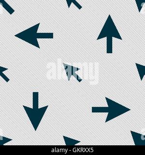 arrow cursor, computer mouse icon sign. Seamless pattern with geometric texture. Vector Stock Vector