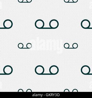 audio cassette icon sign. Seamless pattern with geometric texture. Vector Stock Vector