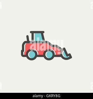 Car dumper thin line icon Stock Vector