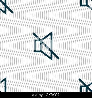 without sound, mute icon sign. Seamless pattern with geometric texture. Vector Stock Vector