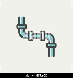 Water pipeline thin line icon Stock Vector