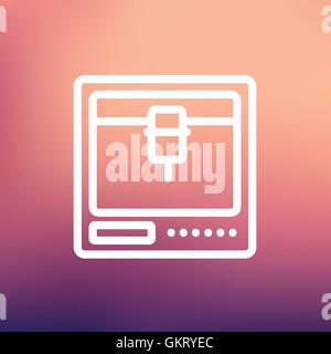 Isometric 3D printer thin line icon Stock Vector