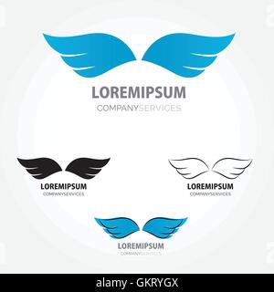 Abstract simple wings logo. Vector logo icon Stock Vector