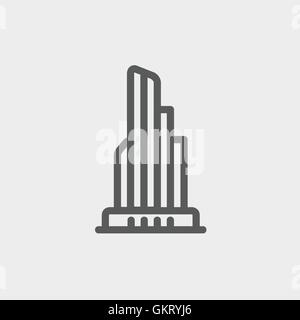 Office Building thin line icon Stock Vector
