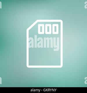 Memory card thin line icon Stock Vector