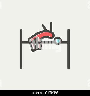 High jump thin line icon Stock Vector