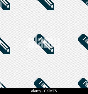 pencil icon sign. Seamless pattern with geometric texture. Vector Stock Vector