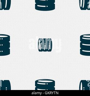 hard disk icon sign. Seamless pattern with geometric texture. Vector Stock Vector
