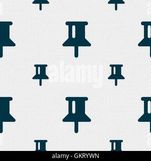 Map pointer, GPS location icon sign. Seamless pattern with geometric texture. Vector Stock Vector
