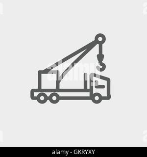 Tow truck thin line icon Stock Vector