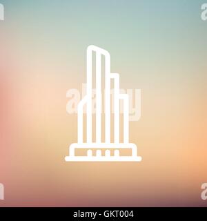 Office Building thin line icon Stock Vector