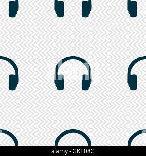 headsets icon sign. Seamless pattern with geometric texture. Vector Stock Vector