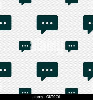 Cloud of thoughts icon sign. Seamless pattern with geometric texture. Vector Stock Vector