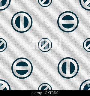 Cancel icon sign. Seamless pattern with geometric texture. Vector Stock Vector
