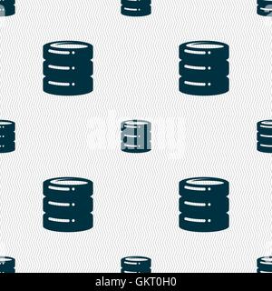 hard disk icon sign. Seamless pattern with geometric texture. Vector Stock Vector