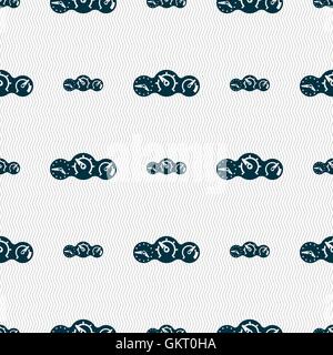 speed, speedometer icon sign. Seamless pattern with geometric texture. Vector Stock Vector