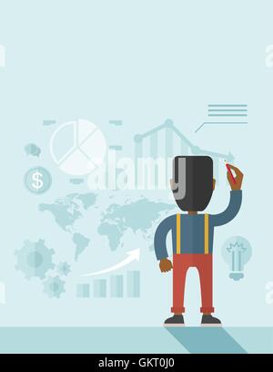 Finance officer preparing his presentation. Stock Vector