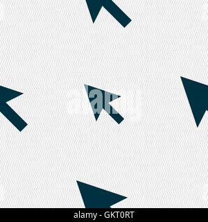 arrow cursor, computer mouse icon sign. Seamless pattern with geometric texture. Vector Stock Vector