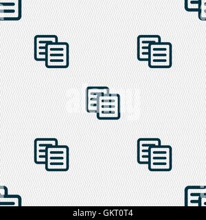 copy icon sign. Seamless pattern with geometric texture. Vector Stock Vector