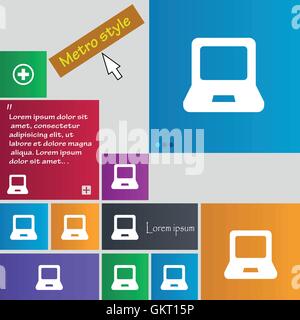 Laptop icon sign. buttons. Modern interface website buttons with cursor pointer. Vector Stock Vector