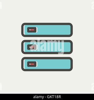 Computer Server thin line icon Stock Vector