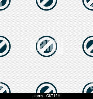 Cancel icon sign. Seamless pattern with geometric texture. Vector Stock Vector