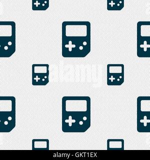 Tetris icon sign. Seamless pattern with geometric texture. Vector Stock Vector