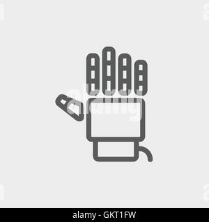 Robot hand thin line icon Stock Vector