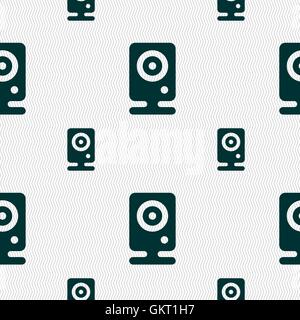 Web cam icon sign. Seamless pattern with geometric texture. Vector Stock Vector