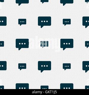 Cloud of thoughts icon sign. Seamless pattern with geometric texture. Vector Stock Vector