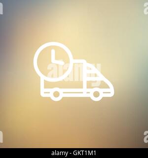 On time delivery thin line icon Stock Vector