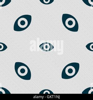 sixth sense, the eye icon sign. Seamless pattern with geometric texture. Vector Stock Vector