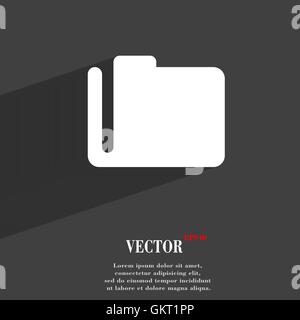 Document folder icon symbol Flat modern web design with long shadow and space for your text. Vector Stock Vector