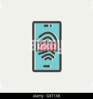 Mobile wifi thin line icon Stock Vector