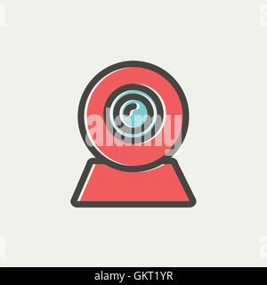 Web camera thin line icon Stock Vector