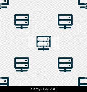 Server icon sign. Seamless pattern with geometric texture. Vector Stock Vector