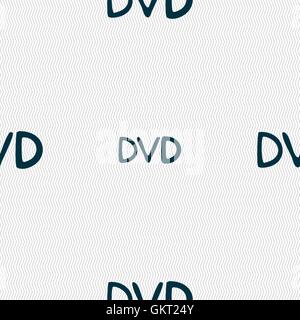 dvd icon sign. Seamless pattern with geometric texture. Vector Stock Vector